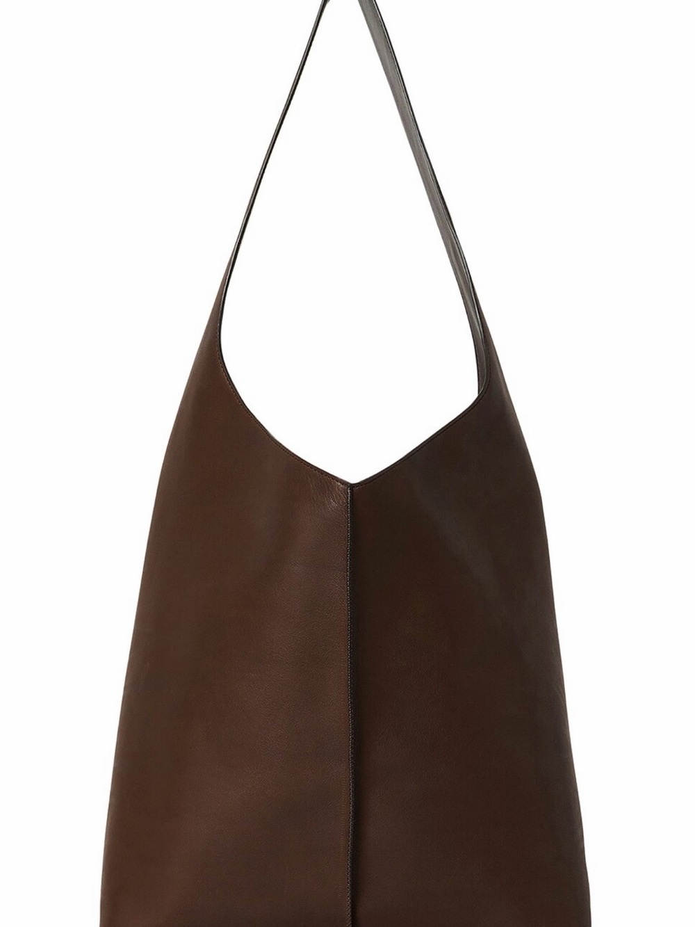 The Row Chocolate Brown Leather Hobo Tote